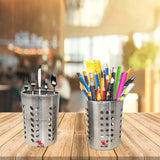 Stainless Steel Cutlery or Flatware Holder Cup, Set of 2.