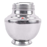 Stainless Steel Mug/Pooja Lota with Threaded Cap and Handle. Mara Chembu/Kalash, Capacity 1500 mL, Diameter 6 Inches, Height 6 Inches, Colour Steel Grey, Pack of 1.