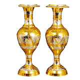Nutristar Pure Brass Flower Vase Handcrafted Height = 30 Inch ( 2.5 Feet ) - Nutristar