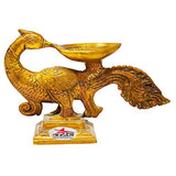 Brass Peacock Diya, Decorative Diya, Size - 7 Inches X 4 Inches