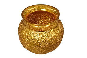 Pure Copper Pot - Gold Coated with Kashmiri Carved Design - Nutristar