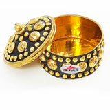Sindoor Box Brass /Vermilion box, Dotted Design Kumkum boxes for special occasions (Set of 12)
