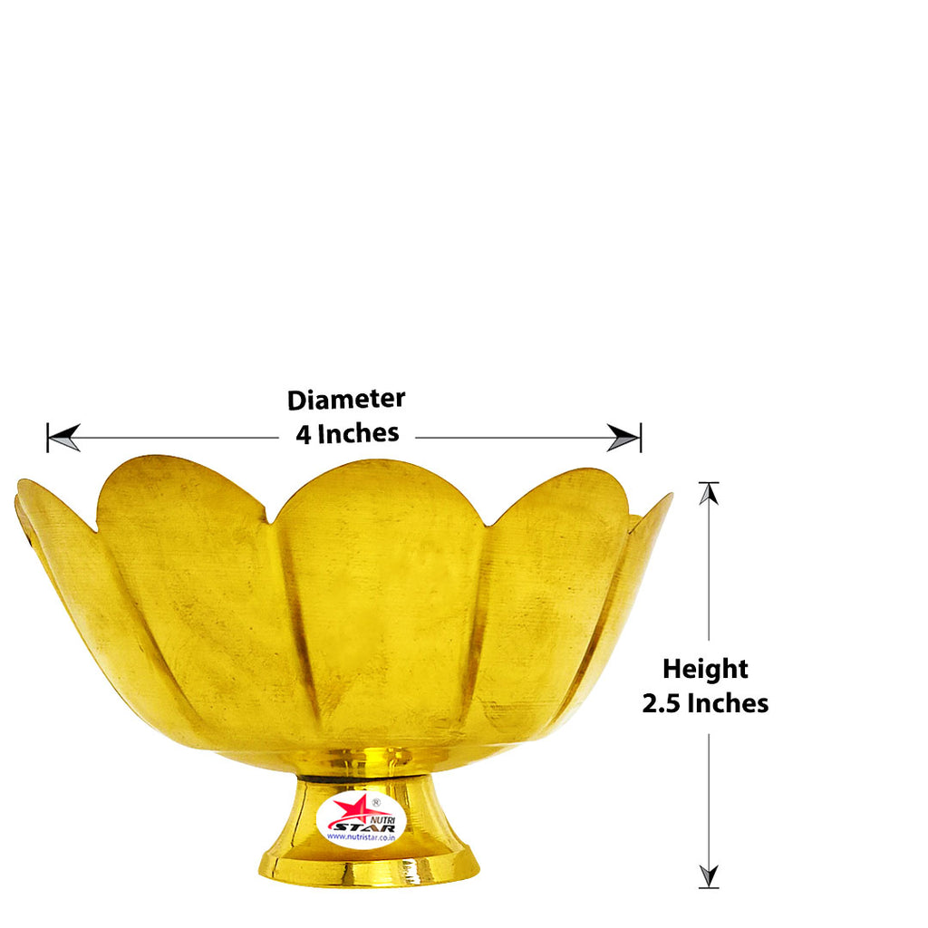 Brass Bowl Fruit Bowl, Lotus Design, Kamal Bowl, Colour Gold. (Set of 12)
