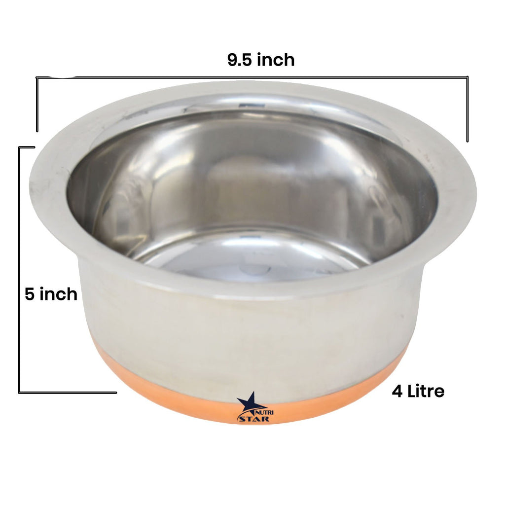 Steel Copper Bottom Patila Tope with lid  4 Lt