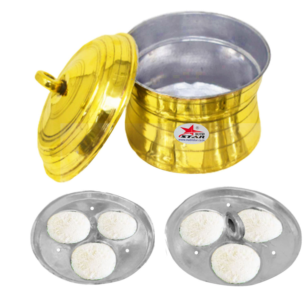 Brass Idli Cooker with Tin Coating Traditional Brass Idli