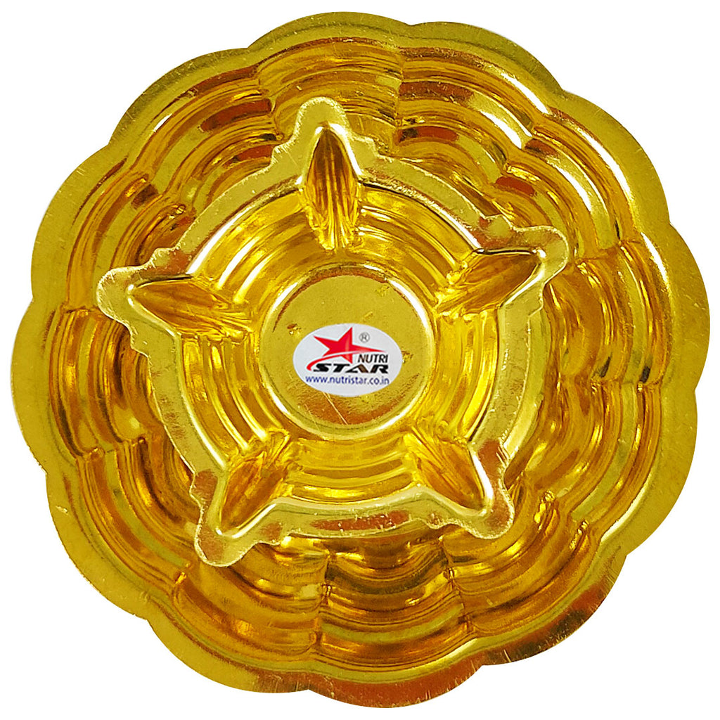 Brass Diya Plate, Oil Lamp Plate Gift Item (Set of 12)