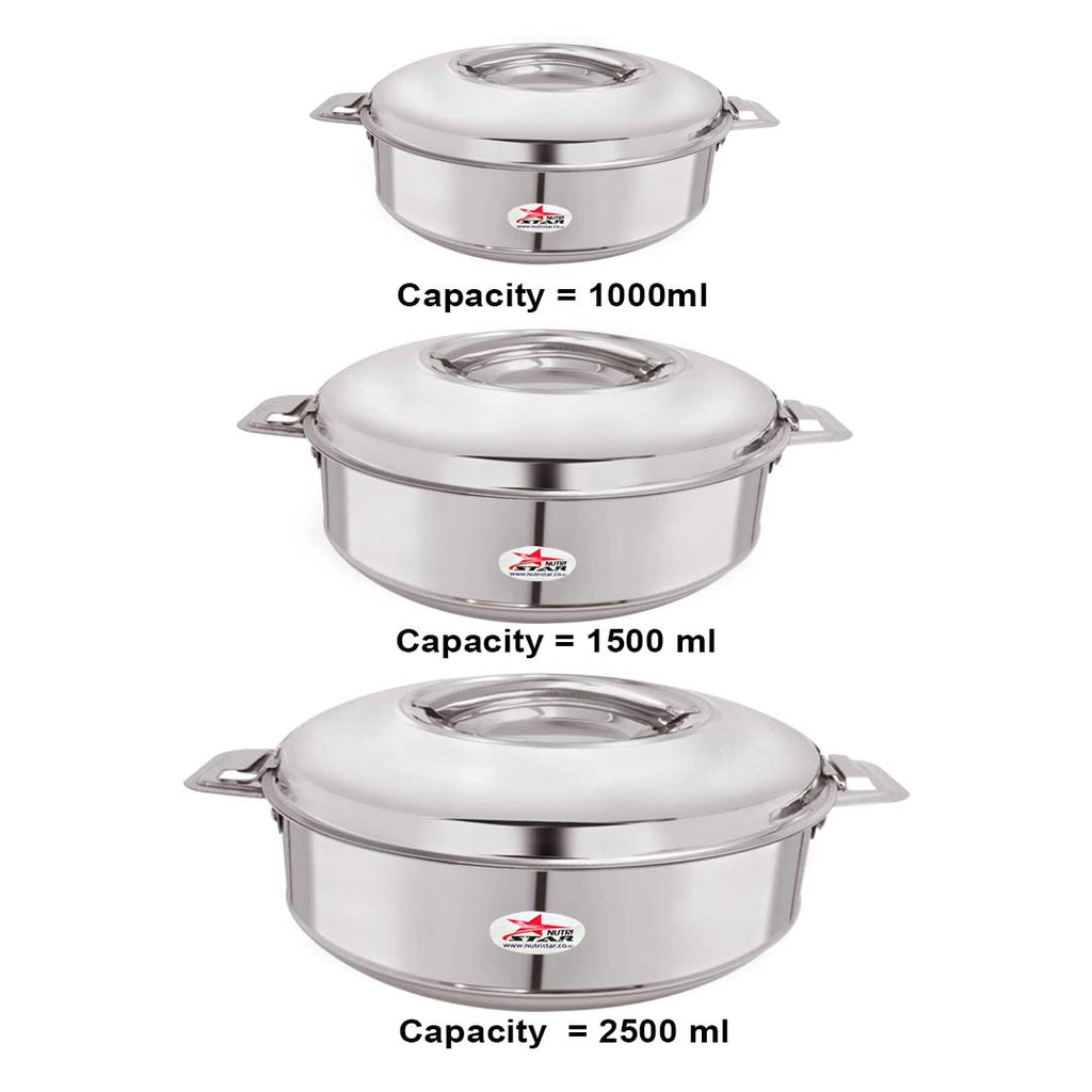 Stainless Steel Hot Pot Casserole Set, Serveware Dishes, Pack of 3