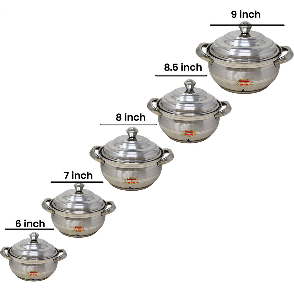 Nutristar Serving Dish | Set of 5 Stainless Steel Dish Set with lid and Handle | Serving Dish Set of 5 Piecesâ€¦ - Nutristar
