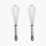 Stainless Steel Wire Whisk, Balloon Whisk, Milk And Egg Beater 2 Piece Set ( 9 Inch)