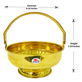 Gift Basket Brass Flower Basket, Phool Butti, Gift Item (Set of 6)