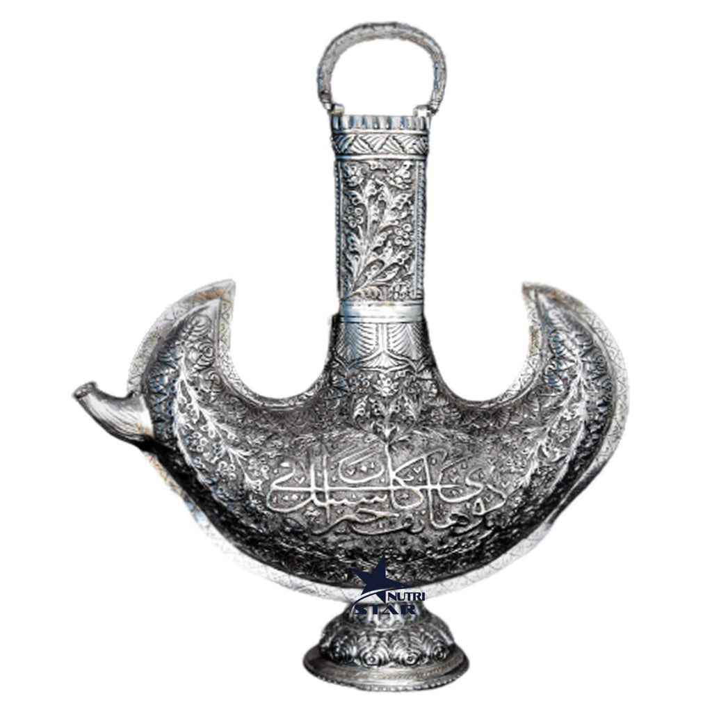 Hand Crafted Aftaba Showpiece, Silver Coated Showpiece for Living Room.