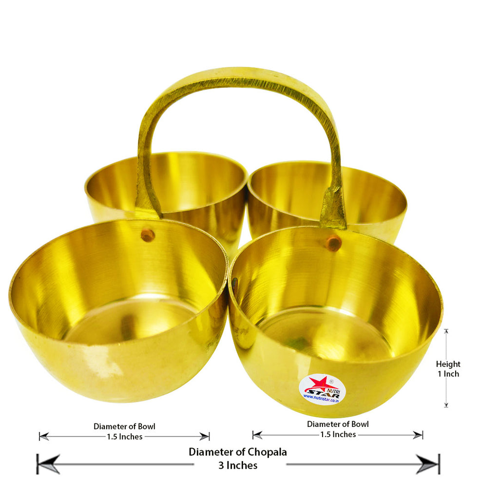 Brass Chopala, Brass Pooja Ingredients Holding Bowls (Set of 5)