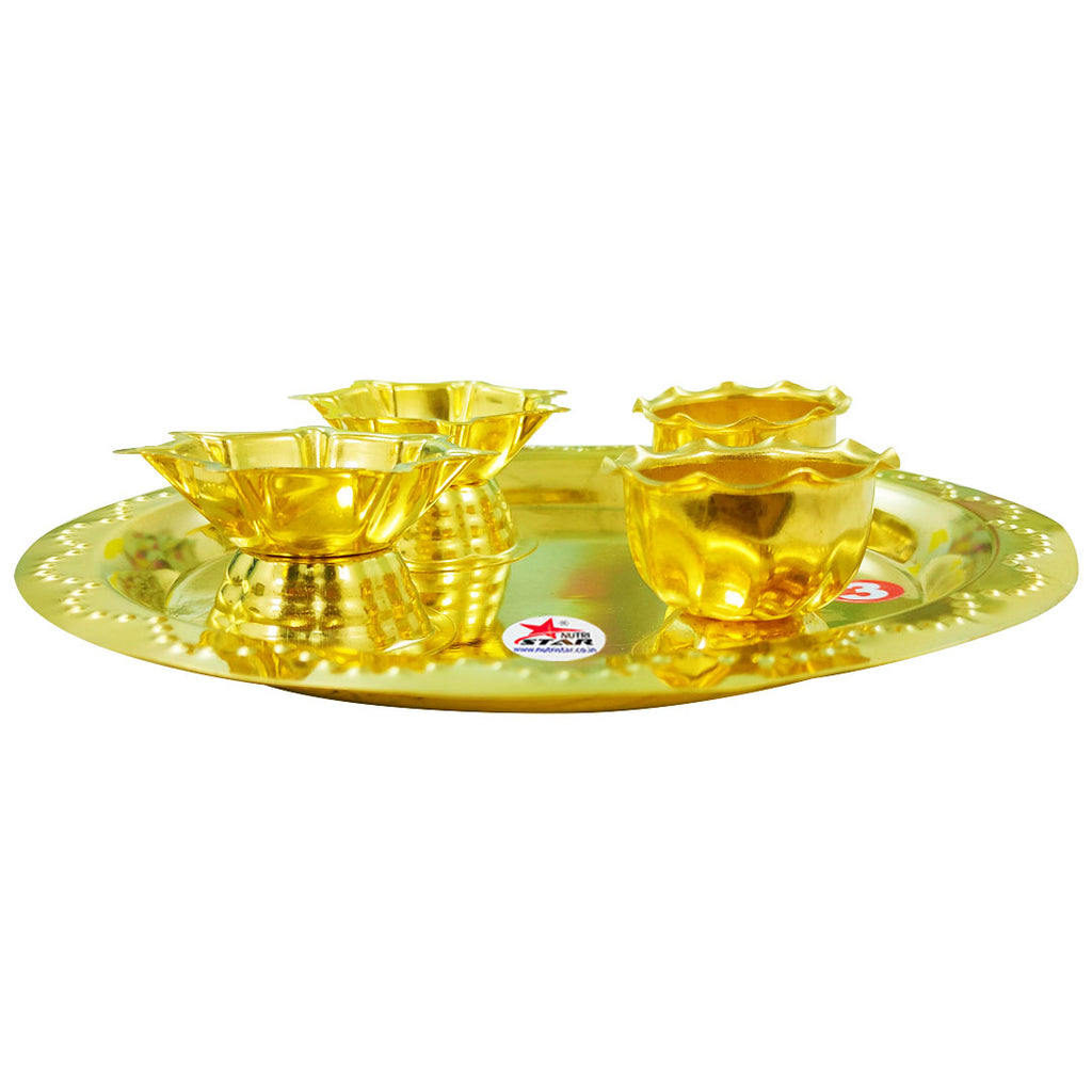 Pooja Plate Brass, Pooja Thali, Gift Item (Set of 6) – Nutristar