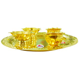 Pooja Plate Brass, Pooja Thali, Gift Item (Set of 6)