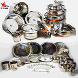Stainless Steel Copper Bottom Marriage Wedding Set 5 & 7.