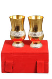 ure Brass Glasses Set of Two Red Box Gift Box. Water Glasses, Cocktail Glasses - Nutristar