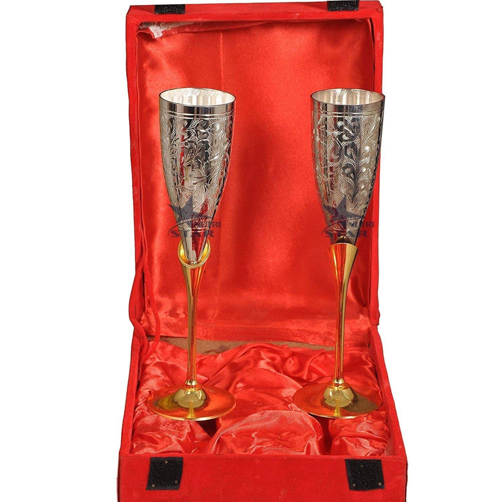 Brass Silver Coated Glasses, Premium Drinkware on Special Occassions.