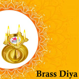 Pooja Diya, Pooja Articles, Brass Diya with Pooja Plate/Base. (Set of 12)