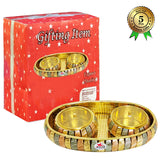 Gift Tray Bowls, Brass Gift Item, refreshment box, dry fruit box, Two Bowl set (Set of 5)