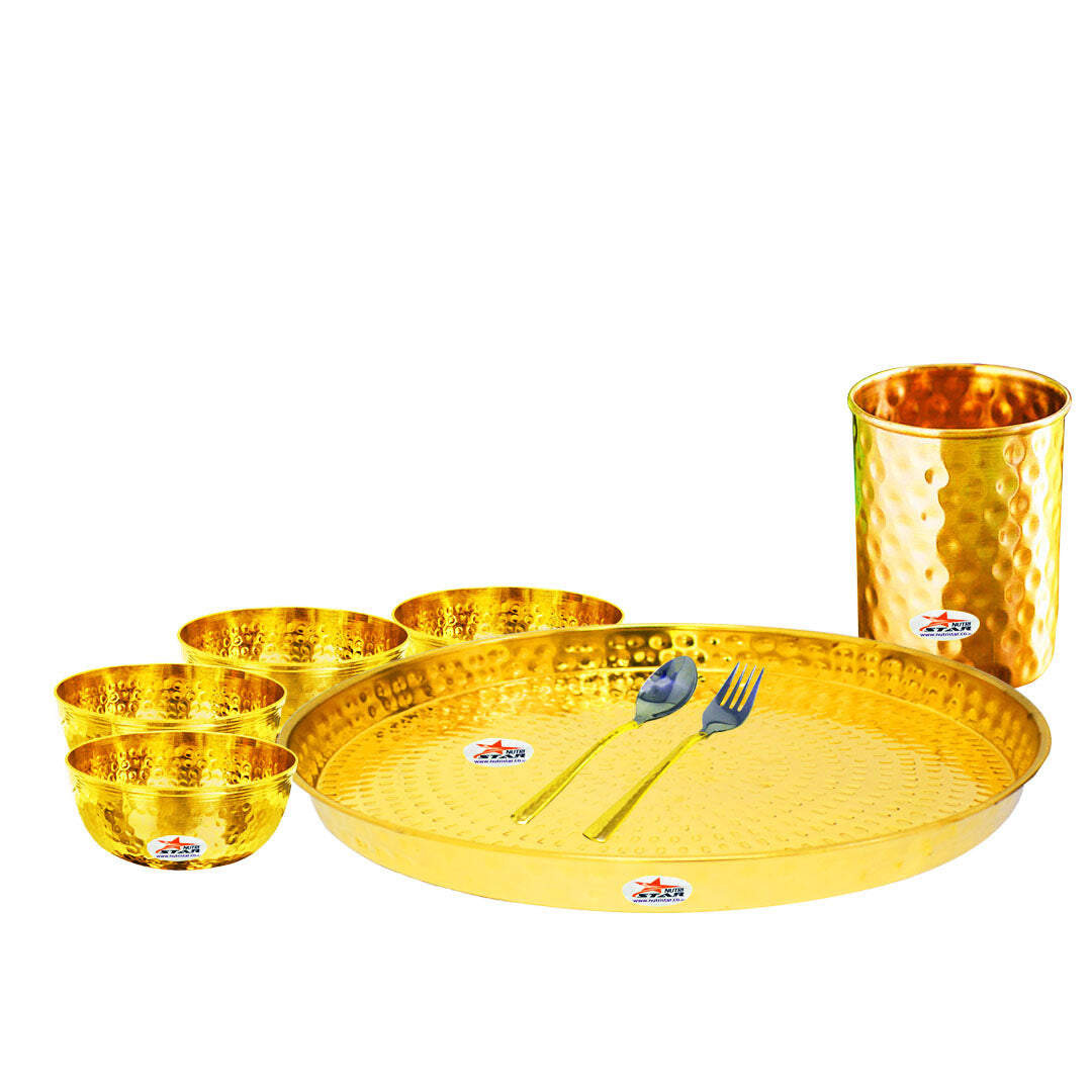 Brass Dinner Set, Brass Thali & Dinner Set.