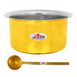 Brass Cooking Pot/Tope with Stainless Steel Lid and Brass Ladle.