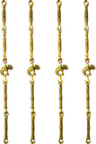 Brass Swing Jhula Chain, Design:- Elephant, Indoor Hanging Link, 6' Feet. Set of 4.