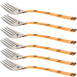 Stainless Steel Copper Set of 6 Designer Cutlery Fork Spoons.