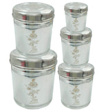Stainless Steel Storage Boxes, Boxes With Lids, Pack Of 5.