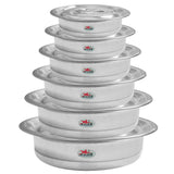 Stainless Steel Serving Dishes with Lid, Serving Bowls, Pack of 6.