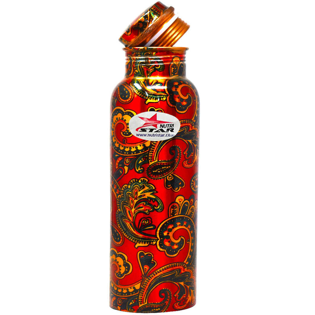 printed copper bottle red