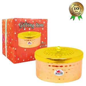 Gift Box Gold Plated Chocolate Box, Cylindrical shape (Set of 10)