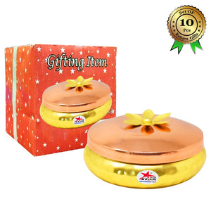 Gift Box Golden Polished Dry Fruit Box, Gift Item (Set of 10)