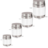 Steel Container with Transparent lid Set Of 4 Sizes 3.5 Inch(150ml), 4.5 Inch(300ml), 5 Inch(450ml), 5.5 Inch(550ml)