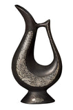 Bidri Art Flower Vase Showpiece Handcrafted in Silver and Zinc (Silver and Black) - Nutristar